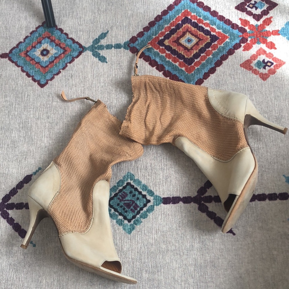 Premiata Woven Open Toe Booties